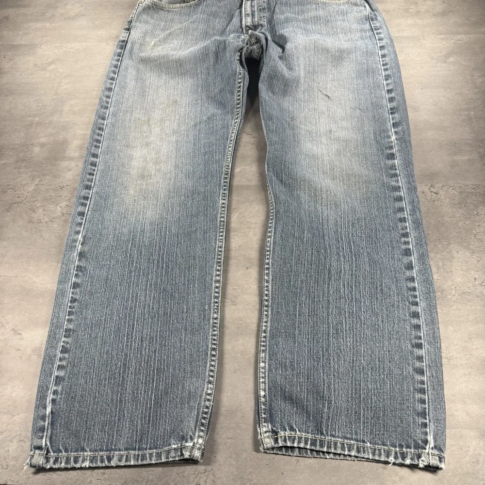 Levi's‎ 505 Blue Jeans 36x32 Blue Denim Dark Wash Regular Straight Fit Cowboy